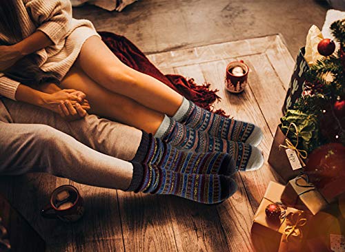 Image of MORECOO Socks for Women - Christmas Gifts for Women - Stocking Stuffers - Thick Wool Soft Warm Cozy Crew Womens Socks