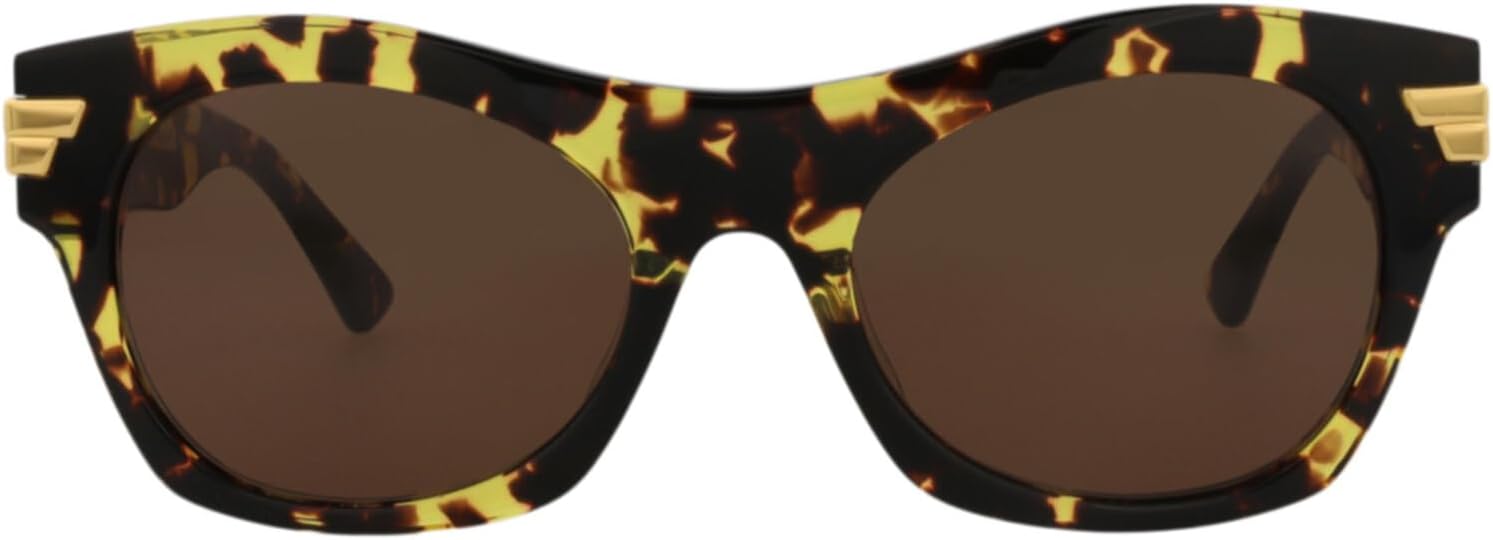 Bottega Veneta Square/Rectangle Sunglasses Havana Havana Brown Luxury Eyewear Made In Japan Acetate Frame Designer Fashion for Everyday Luxury