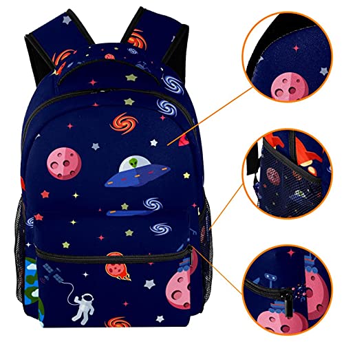 Sac à dos lune spatiale multicolore pour filles et garçons avec poches