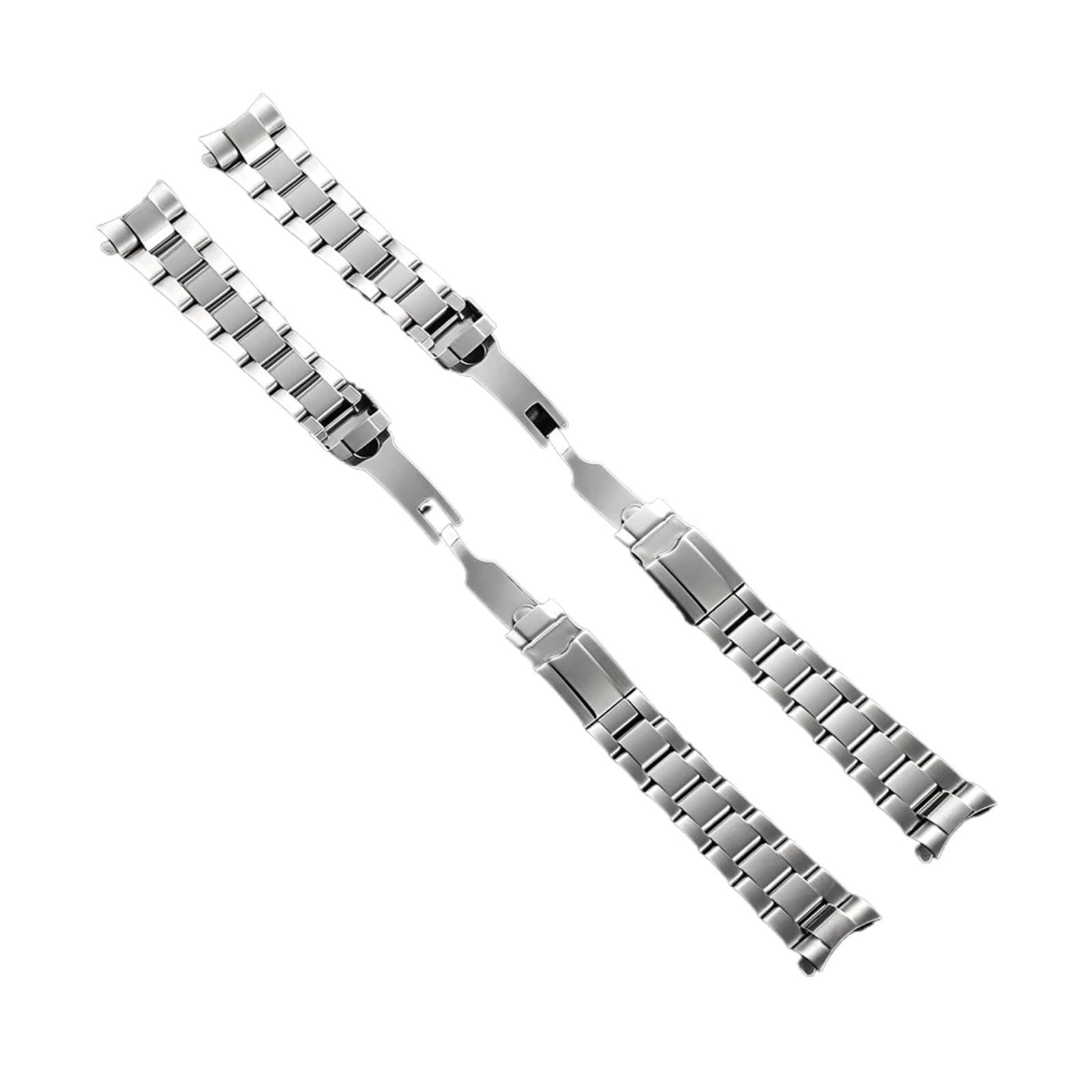 Bracelet de montre en métal avec extrémité incurvée de 20 mm - Fermoir pliable - Pour homme et femme