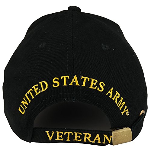 Officially Licensed Us Army Veteran Emblem Embroidered Structured Military Baseball Cap - Black #TOP2