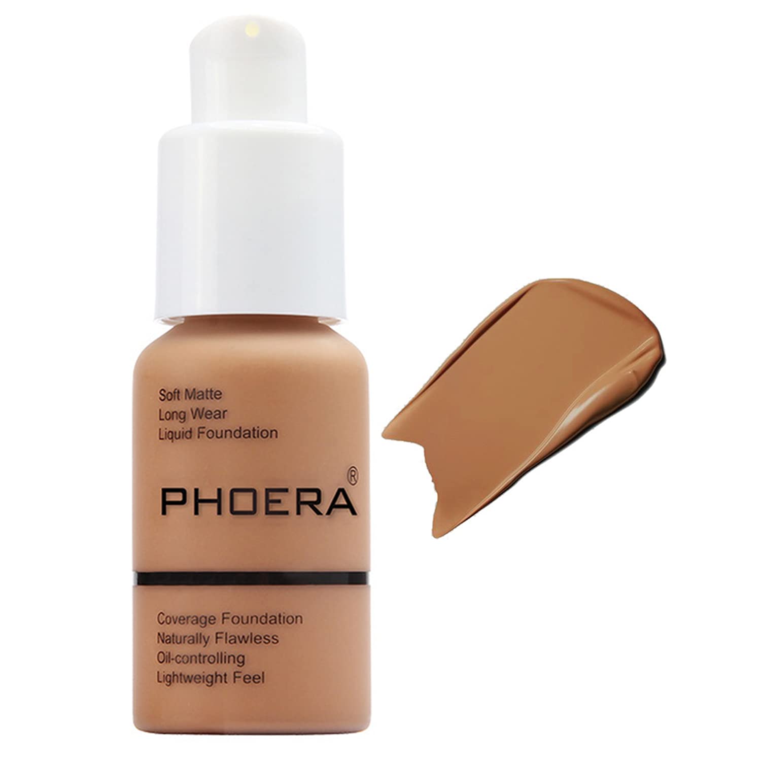 HilarecoPHOERA Foundation, PHOERA Matte Liquid Foundation,PHOERA Makeup for Women, PHOERA Foundation Full Coverage Concealer, 30ml 24HR Matte Oil Control Concealer (107- Hone)