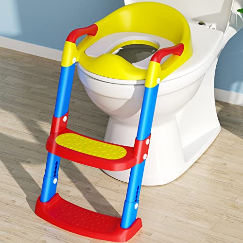 Potty Training Toilet Seat with Step Stool Ladder Toddlers Foldable