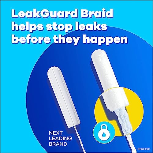 Image of Tampax Pearl Tampons for Women Multipack, with LeakGuard Braid, Regular /Super /Super Plus Absorbency, Unscented, 47 Count (Pack of 2)