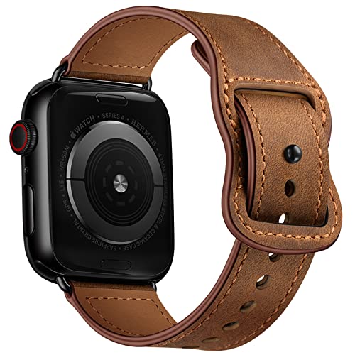 Bracelet cuir véritable Apple Watch pour remplacer le silicone et éviter les irritations