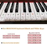 Piano Stickers for Keys - Removable Piano Key Stickers for 88/61/54/49 Keyboards Full Set Black and White Key Music Note Stickers for Both Adult and Kids Beginners - Bigger Colorful Letters