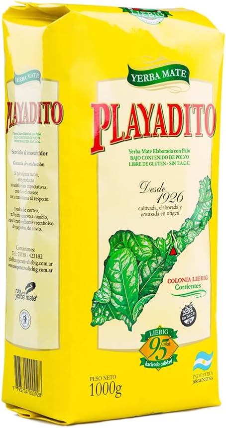 Yerba Mate Playadito Con Palo 2 Kg / 70,54 Oz &ndash; Yerba Tradicional Arge &ndash; Click &amp; Foods