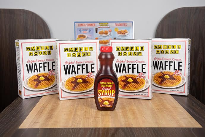 Image of Waffle House Waffle Mix, 4 Pack with Syrup, Original Sweet Cream