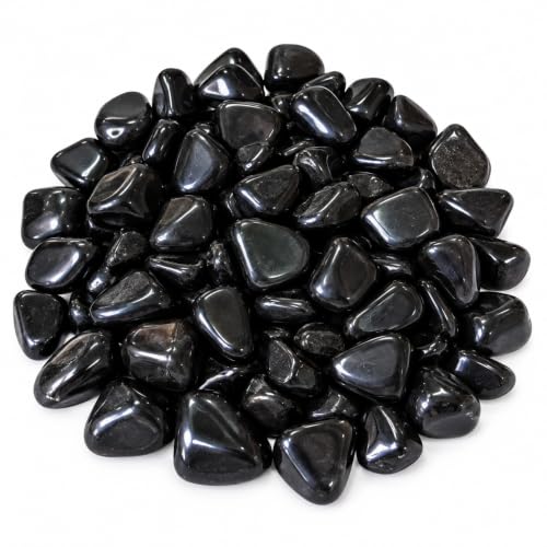 Image of ZYRON Black Decorative Pebbles for Plants, Home Decor, Garden, Aquarium & Landscaping, Smooth Polished Stones for Pots, Vases and Craft Projects - 2 kg