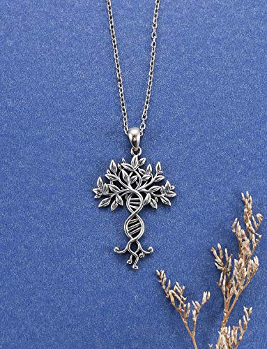 Tree of Life Infinity DNA Necklace 925 Sterling Silver Double Helix Celtic Family Tree Pendant Jewlery Graduation Science Gift3