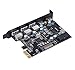 TOTOVIN PCI-E to USB 3.0 C + A 5-Port PCI Express Card and 15-Pin Power Connector, Mini PCI-E USB 3.0 Hub Controller Adapter, with Internal USB 3.0 20-PIN Connector - Expand Another Two USB 3.0 Ports