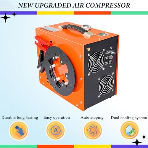 Image of PCP Air Compressor 350W Powerful Motor 4500Psi /5800psi /400bar Water and Fan Cooling 12V /110V Auto-Stop PCP Air Rifle built-in power supply
