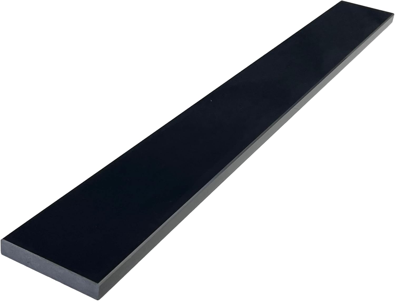 48 inch Shower Curb Top | Super Black Engineered Marble Threshold for Schluter Kerdi Board and Tile Redi Shower Pan Systems (5 x 48)