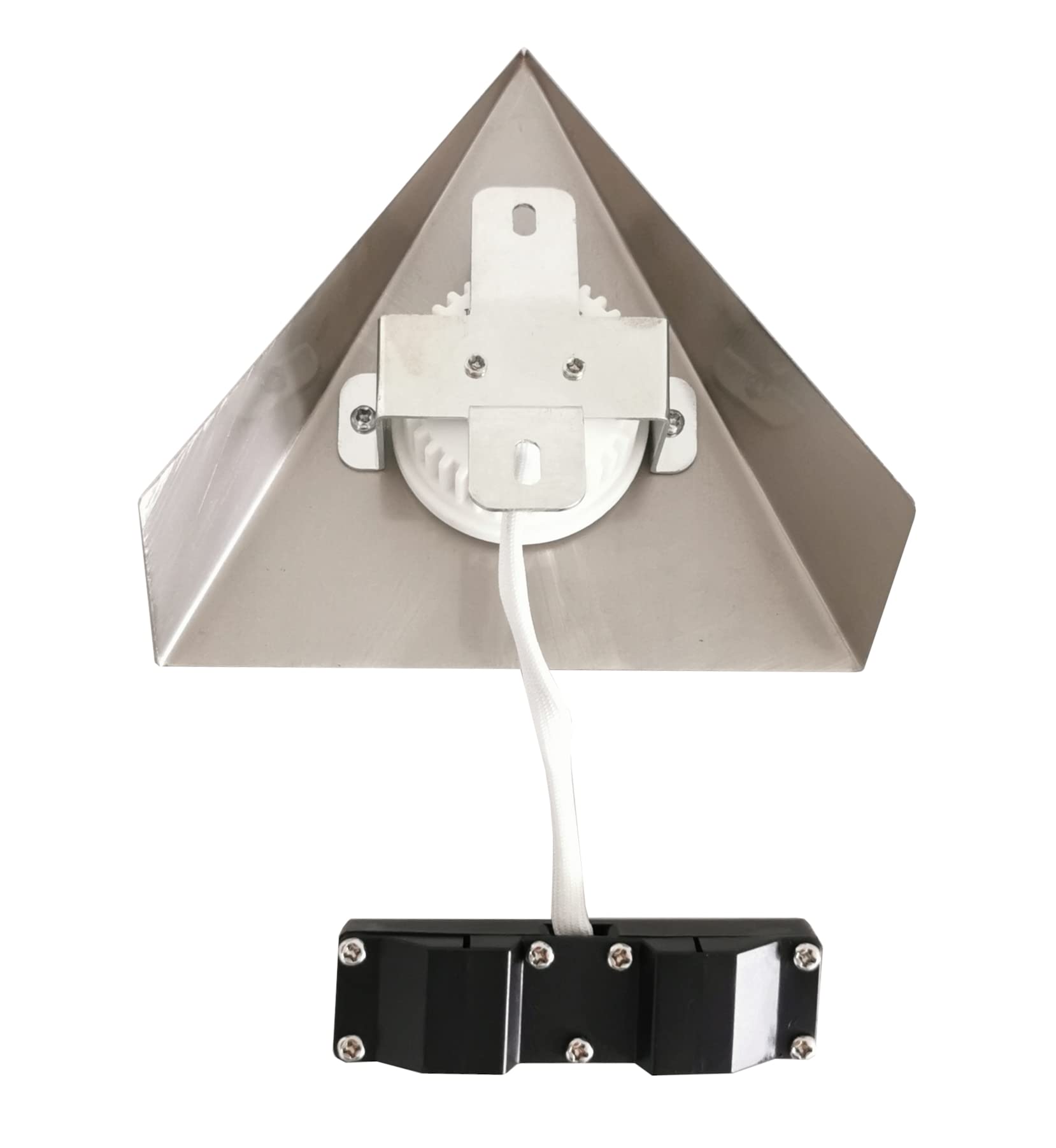 Trango 3er Set 6739-32 Küchenunterbauleuchte inkl. 3x 4.8 Watt LED Modul 3000K warmweiß ON/OFF Schalter *COOK* Edelstahl Einbauleuchte, Einbaustrahler, Dreieckleuchte, Schrankleuchte, Küchenleuchte