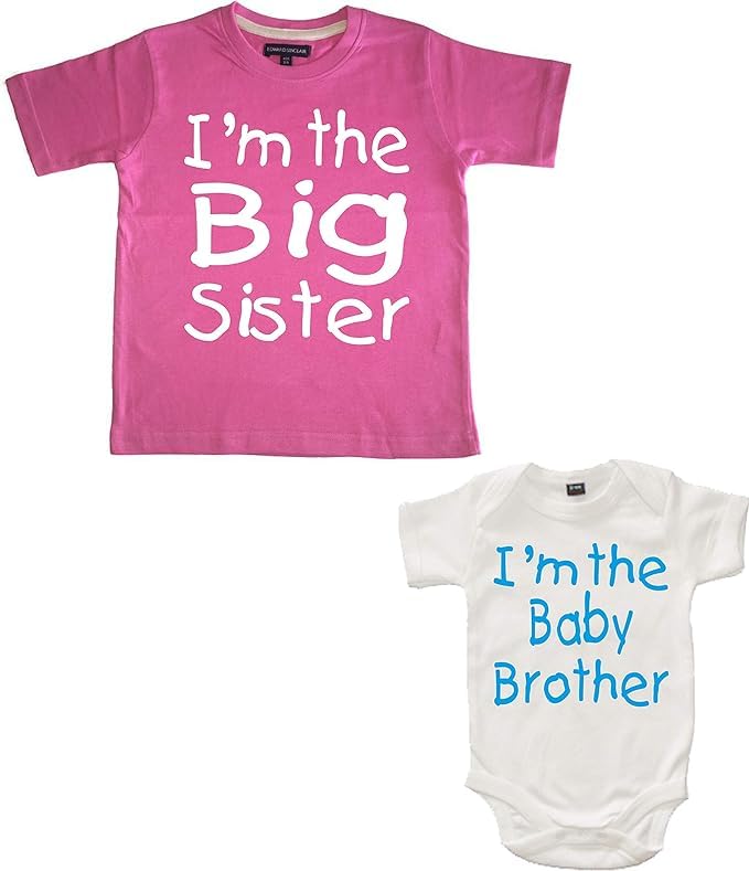 T-shirt I'm The Big Sister et body de naissance pour photo de famille