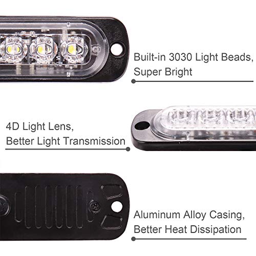 Rantecks ​​4PCS 12-24V 6LED Luce Stroboscopica