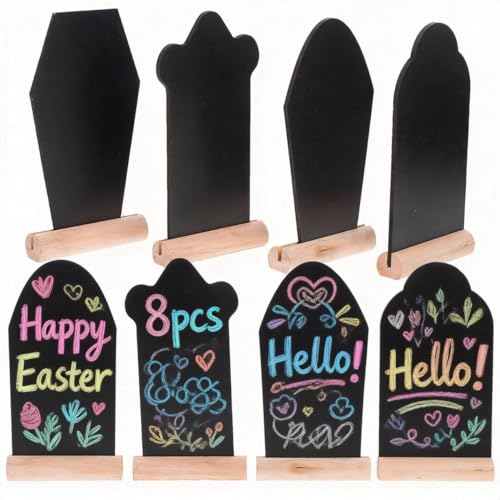 VOSAREA 8PCS Mini Chalkboard Signs Tombstone...