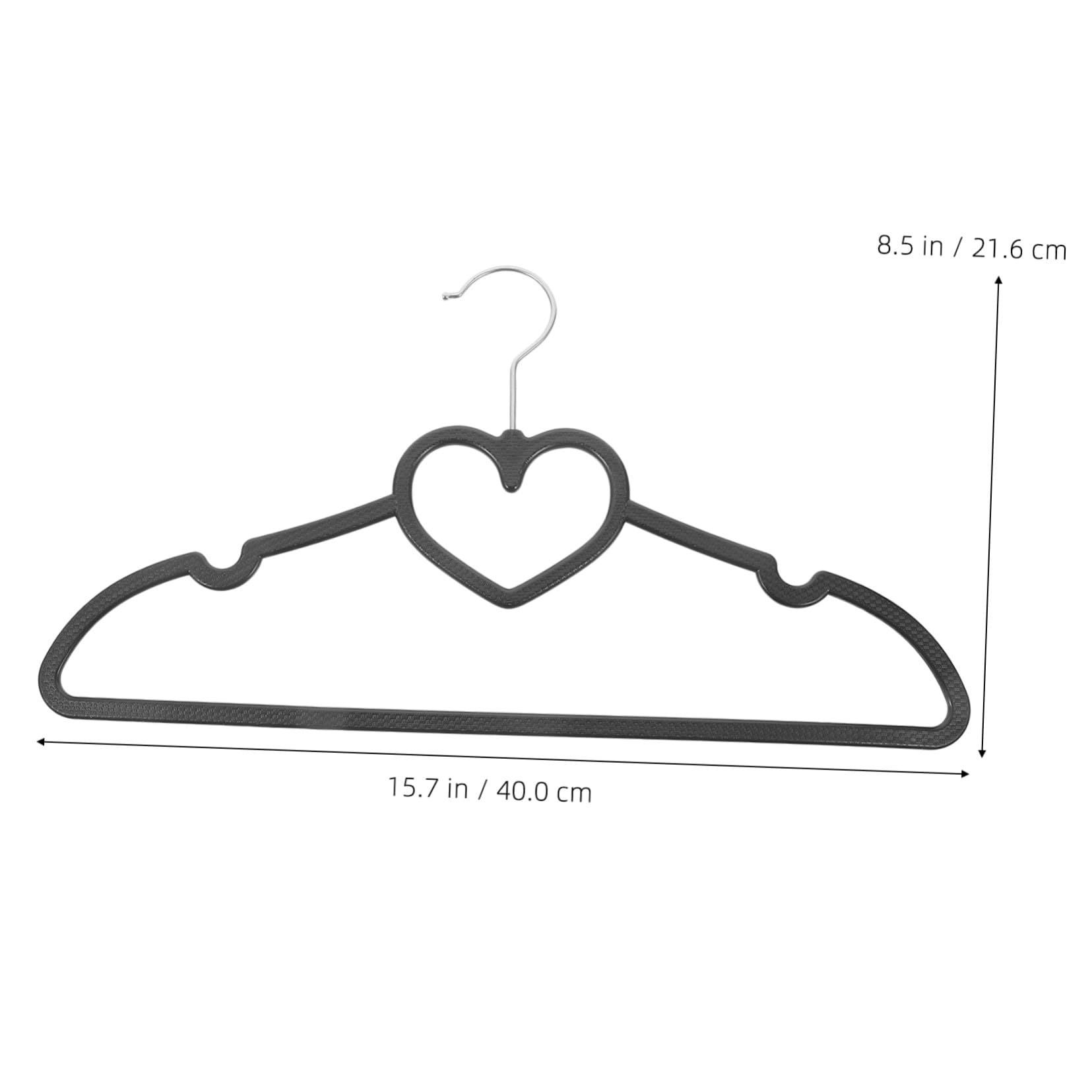 VALICLUD Grucce Antiscivolo Salvaspazio in Plastica Nera 40x23 Cm Per Abiti Pesanti e Maglioni, Set Da 10 Pezzi, Appendiabiti Per Organizzazione Armadio e Lavanderia