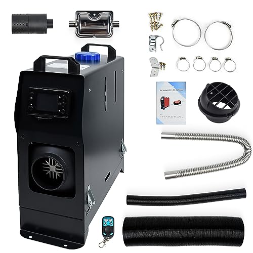 UISEBRT Calefacción Estacionaria Diesel 8KW 12V, Calentador de Aire Diesel con Control Remoto, Monitor LCD para Coche RV Barcos Camiones, Negro   Estilo B
