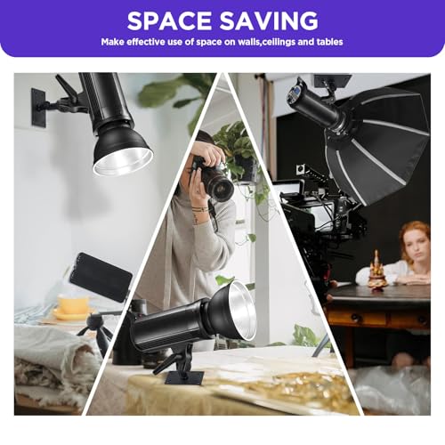 Image of Studio Baby Pin Plate Wall Ceiling Mount,3.9 inch Mini Lighting Wall Holder with 5 /8 inch Stud for Photo Studio Light Stand Flash Accessories