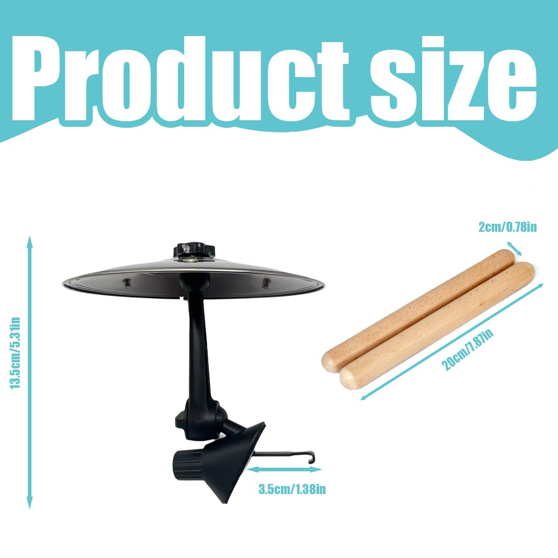 Car Drum Air Vent, Mini Crash Cymbal For Car, Car Music Clip Crash Cymbals, Fun Iron Musical Instrument, Accesorio compacto para vehículos para amantes de la música