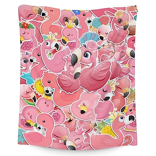 Flamingo Blanket Gifts - 60x80 Inches Cute Throw for Women & Girls - Pink Soft Fuzzy Blankets for Bed, Couch & Living Room