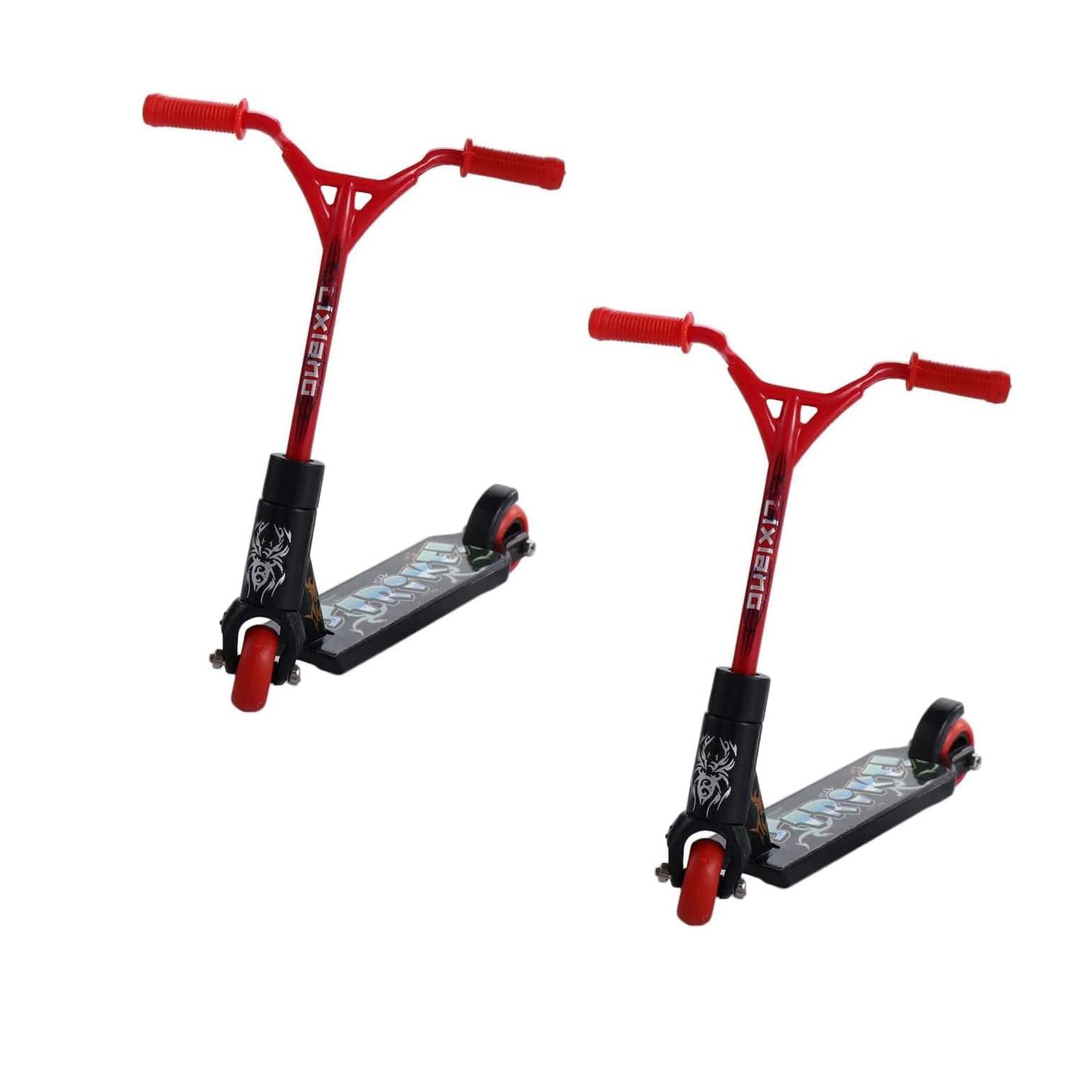 Calsgkspray 2Pcs Red Mini Finger Scooter,Cute Mini Skateboards,Plastic Finger Skateboards Finger Sport Interactive Finger Photography Props Finger Skateboards