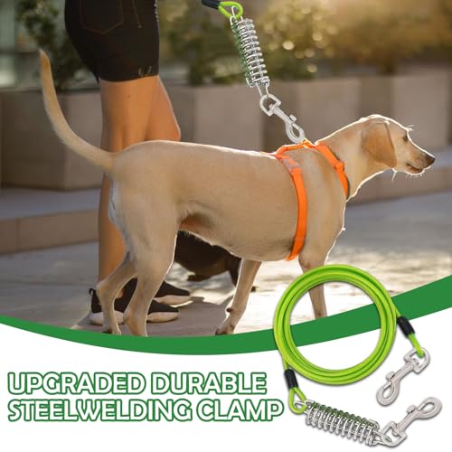 Amexo Hundeleine für Hunde, 3m Hofleine mit Stoßdämpfender, Bissfeste Hundeleine für Mittlere und Große Hunde, Tie Out Cables Leinen für Camping Park im Freien Laufen