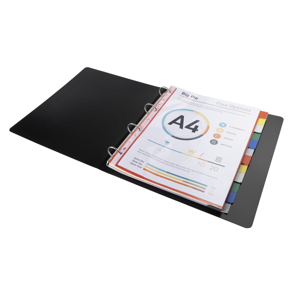Exacompta 93H 50er Pack Premium-Register für DIN A4 MAXI aus langlebigem Kunststoff 12-teilig volle Höhe 24 x 29,7 cm vollfarbig 2 x 6 Farben PP Trennblätter Trennstreifen