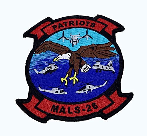 Squadron Nostalgia LLC MALS-26 Patriots Patch – Plastic Backing/Sew On, 4.5