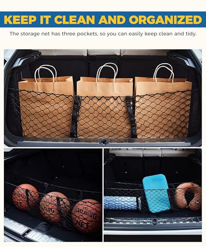UBOG Cargo Net,Cargo Net for SUV,Truck Bed Organizer,Car Accessories Automotive Cargo Nets,3 Pocket Truck Bed Cargo Net,Truck Net Truck Storage,Mesh Storage Net for SUV, Car, Pickup Truck Bed, Etc - Thumbnail 6
