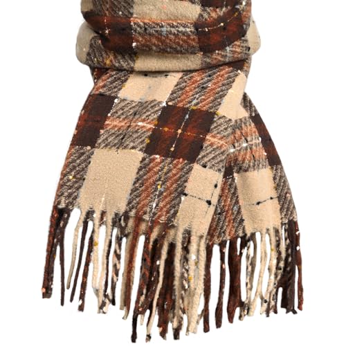 coclothy Scarf for Women - Winter Womens Long Plaid Scarf, Warm Pashmina Shawls and Wraps Fashion Cashmere Feel Blanket Scarves