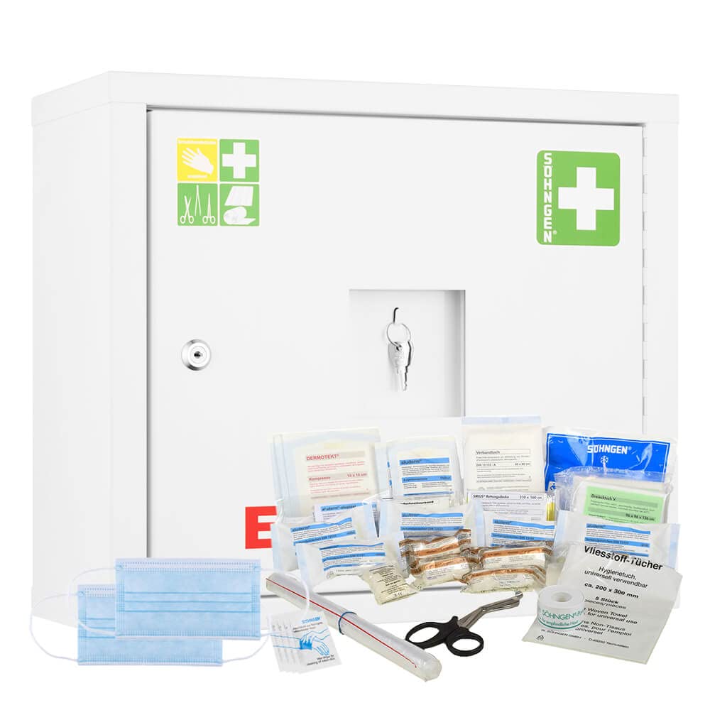 Sanitätswandschrank JUNIORSAFE gefüllt DIN 13157 weiß Söhngen, 49 x 20 x 42 cm, Art.-Nr. AM40ZN998