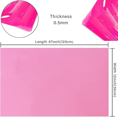 Miniatura 4 de HYANG - Hojas de vinilo holográfico transparente de PVC transparente de piel sintética, 1 rollo de 12 x 47 pulgadas (11.8 in x 47.2 in) para hacer