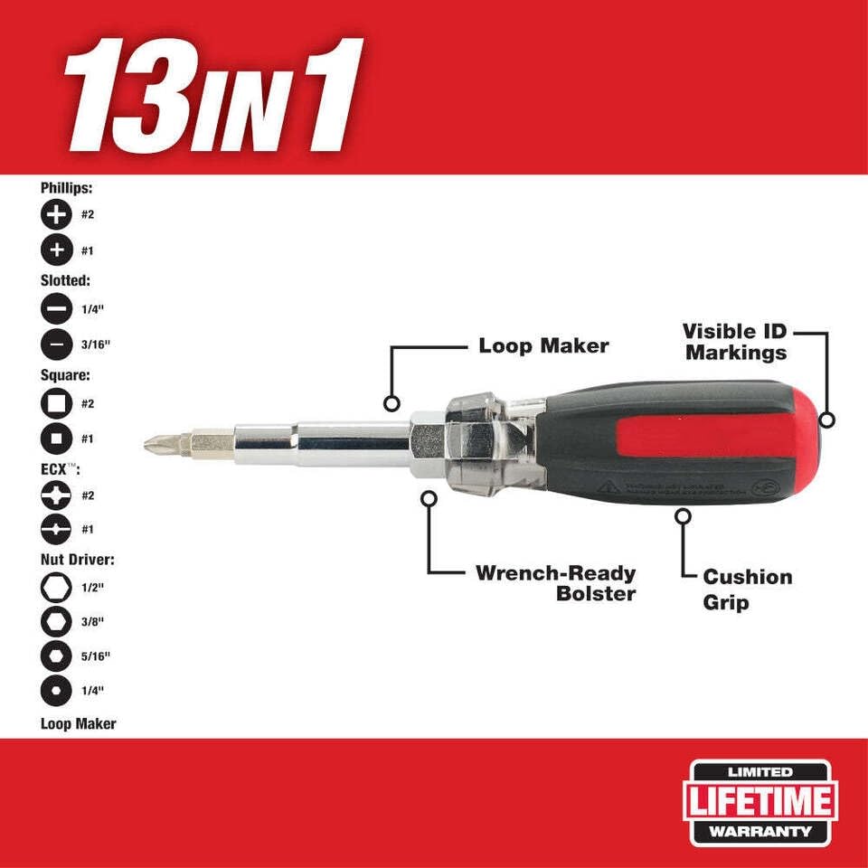 EGYBEL 13-in-1 Cushion-Grip Screwdriver W/Ecx