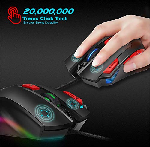 Gaming Mice Macro Définition Game Mouse 9-Key 7-Color Illuminated Mouse jusqu'à 6000 dpi – Image 5
