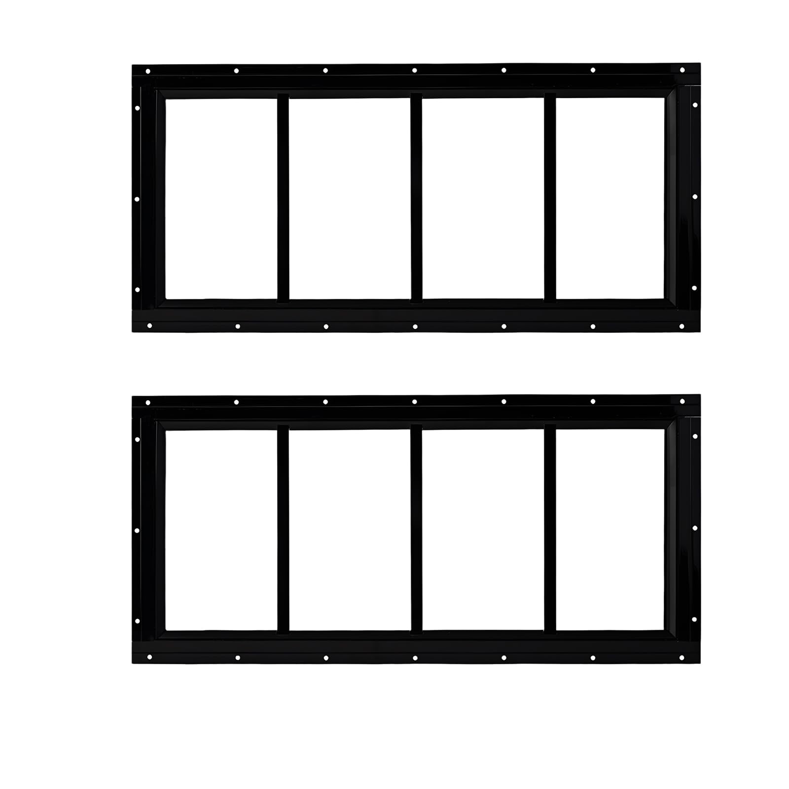 Paquete de 2 ventanas de cobertizo (negro, 25,4 x 58,4 cm)