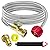 MEFUN Upgraded 12 FT Propane Tank Extension Hose Braided with Gauge,Include Tank Adapter Converts POL 100 lb LP Tank to QCC1 for Gas Grill, Stove and More Propane Appliances