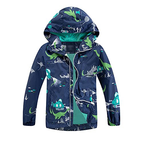 LAUSONS Veste Enfant Garcon Blouson Imperméable Doublure en Coton Outdoor Bleu foncé 3-4 ans