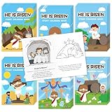 Easter Coloring Books for Kids - 24Pcs Bulk He is Risen Mini Coloring Booklet Religious DIY Art Drawing Book for Toddlers Spring Easter Holiday Party Goodie Bags Stuffers Sunday School Classroom Favor