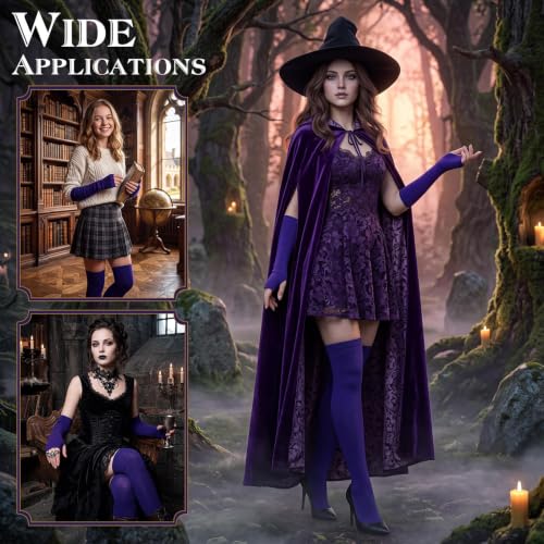 Image of Geyoga Arm Warmers Leg Warmers Striped Thigh High Socks Fingerless Gloves Stockings Christmas Halloween