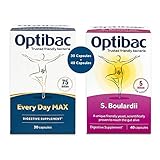 OptiBac Paquete de 30 cápsulas y saccharomyces Boulardii, paquete de 40 cápsulas