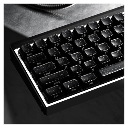 XVX Keycaps, Black Jelly Keyboard Keycaps with Glitter...