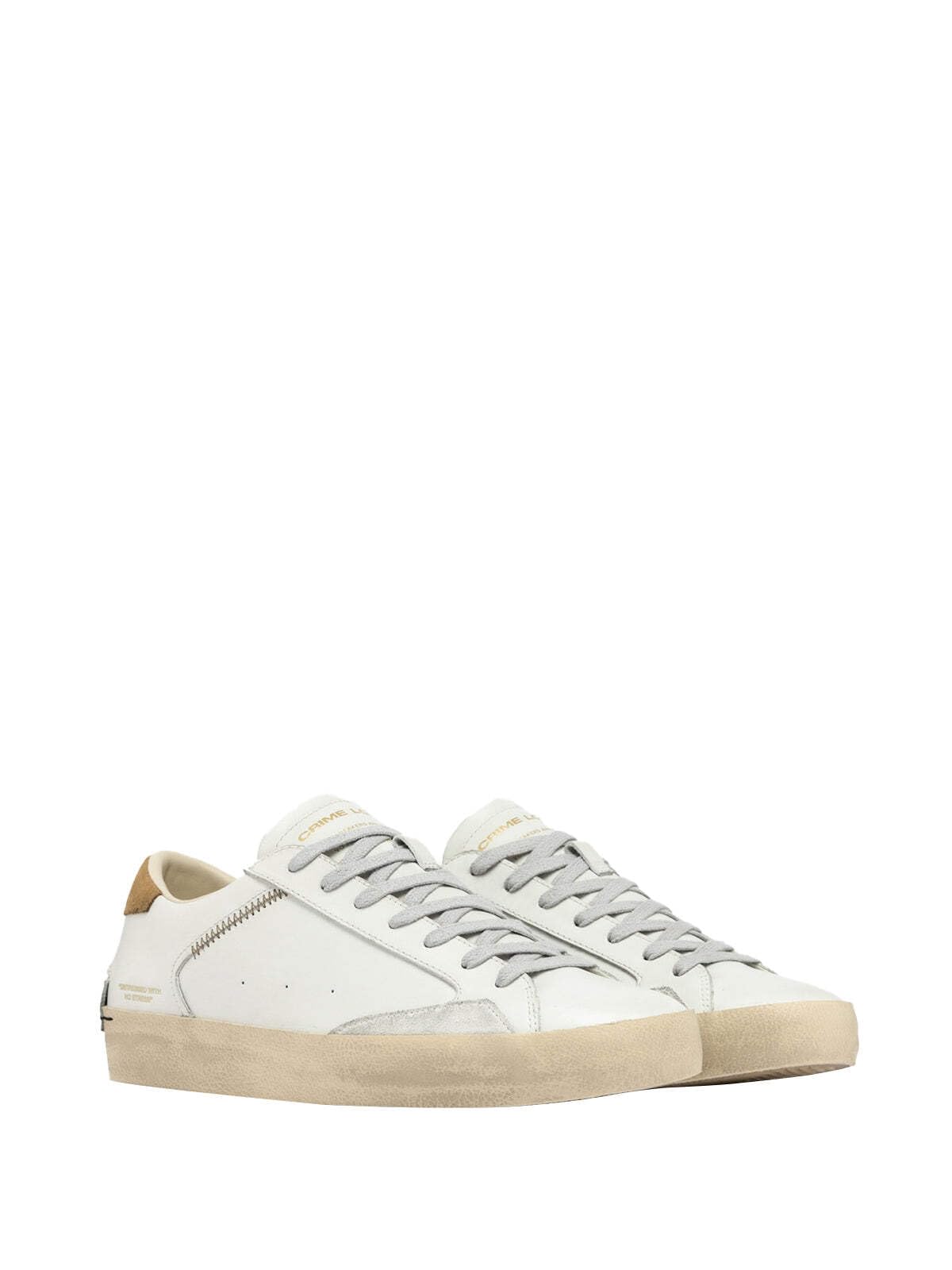 Crime London Zapatillas bajas Distressed blancas y beige
