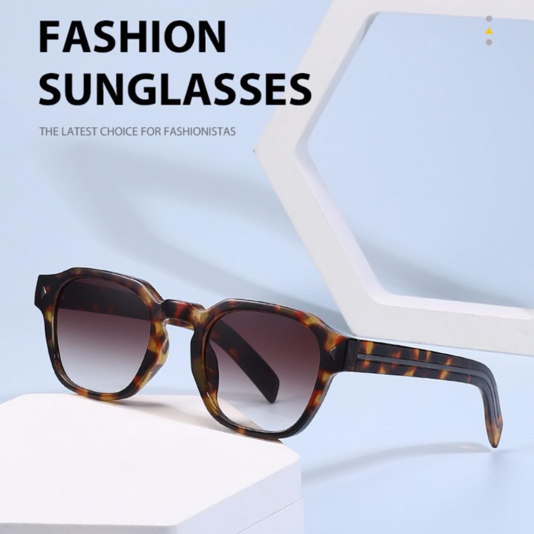 Occhiali da sole quadrati alla moda per uomo e donna stile retrò chic eleganti con protezione UV400 vintage classici personalizzati.
