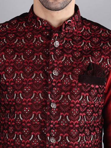 Image of Uri and MacKenzie Men's Silk Blend Kurta Pajama with Designer Ethnic Nehru Jacket /Modi Jacket