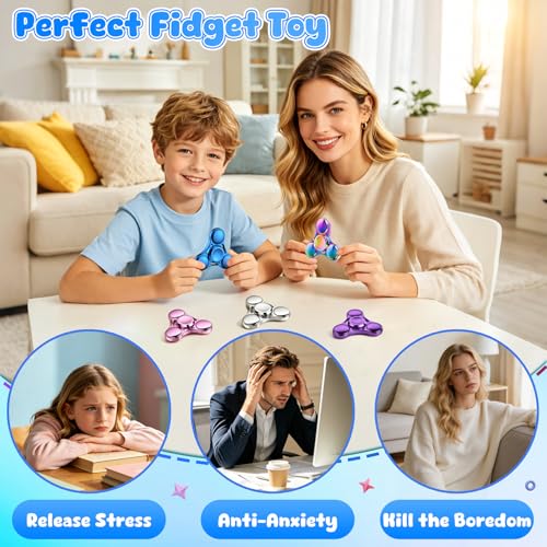 Image of ATESSON Fidget Spinners Toy,Ultra Durable Stainless Steel Bearing High Speed 3-5 Min Precision Brass Metal Finger Spinner,EDC ADHD Stress Relief Anxiety Relieves Reducer for Kids and Adults