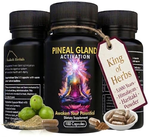 Kailash Herbals Pineal Gland Activation Haritaki & Turmeric for Third Eye Awakening Decalcification Support & Mental Clarity King of Herbs 5 000 Year Ayurvedic Formula 100 Vegan Capsules
