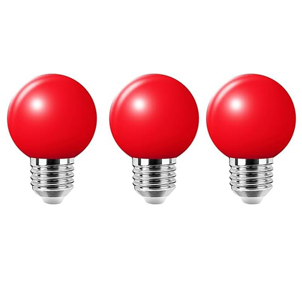 3 Pack E27 G45 2W Screw Cap Coloured LED Light Bulbs Festoon Party Lights for Indoor Outdoor Use
