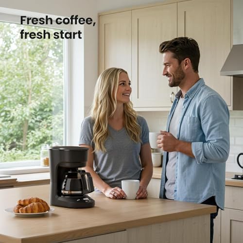 Kismile 5-Cup Drip Coffee Machine with LED Display, Small Coffee Maker with Anti-Drip, Timer, Auto Shut-Off, Dry-Boil Protection, Removable Funnel, Compact, Ideal for Home & Office — view 7